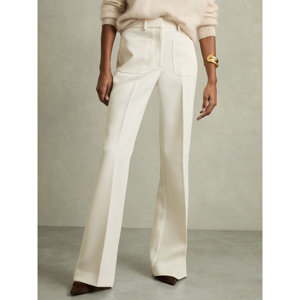 REISS PRIYA Twill High Rise Flared Trousers